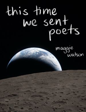 Zine cover featuring a photo of the crescent Earth sinking behind the edge of the moon, with the title