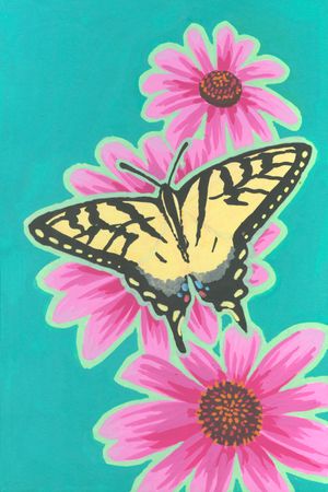 Butterfly Garden: Coneflower &amp; Swallowtail